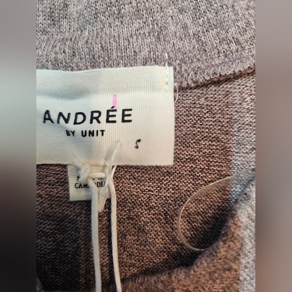 Andrée by Unit Heathered Mauve Knit Pullover Top Size Small Long Sleeve Soft Str - Picture 5 of 11